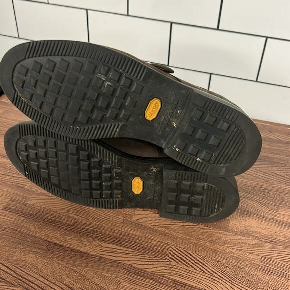 Cole Haan Brown Suede Shoes Loafers Brass Buckle Men's Size 8.5D Vibram Soles - Picture 6 of 8